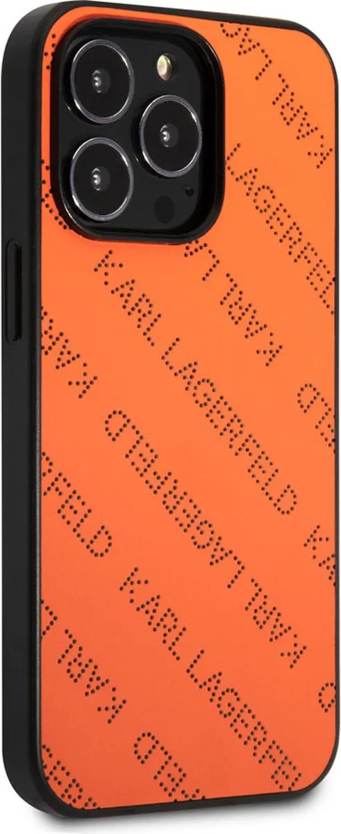 Karl Lagerfeld Perforated Allover Back Case - iPhone 13 Pro Max - Oranje