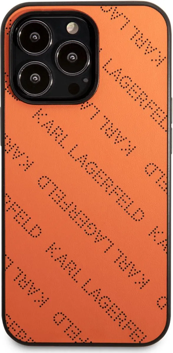 Karl Lagerfeld Perforated Allover Back Case - iPhone 13 Pro Max - Oranje