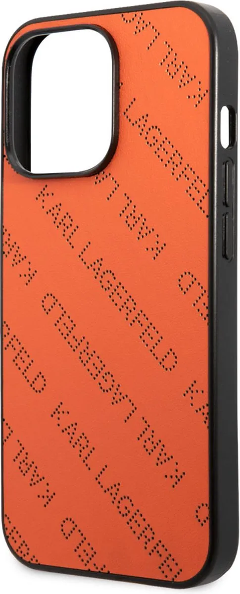 Karl Lagerfeld Perforated Allover Back Case - iPhone 13 Pro Max - Oranje - afbeelding 6 van 6