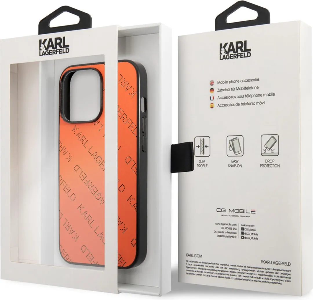 Karl Lagerfeld Perforated Allover Back Case - iPhone 13 Pro Max - Oranje