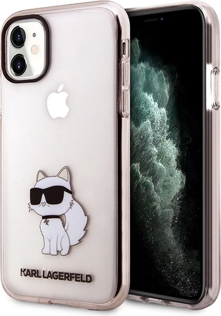 Karl Lagerfeld KLHCN61HNCHTCP Hoesje iPhone 11/Xr - Roze