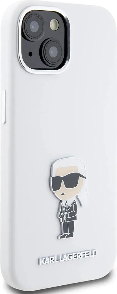 Karl Lagerfeld iPhone 15 Backcover Ikonik - Wit