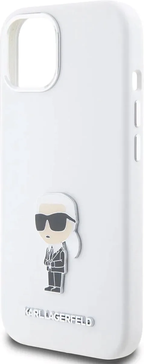 Karl Lagerfeld iPhone 15 Backcover Ikonik - Wit