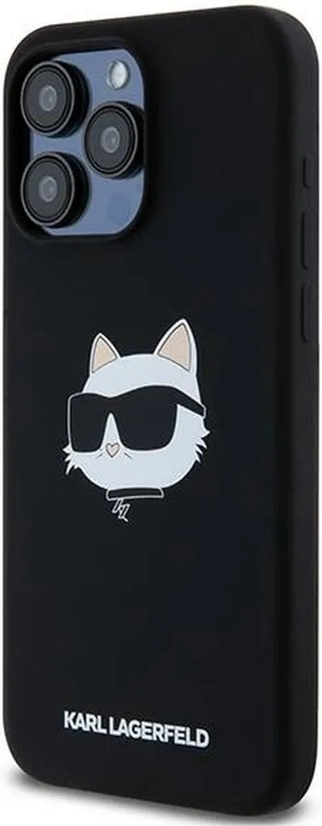 Karl Lagerfeld Choupette Head MagSafe Hoesje iPhone 15 Pro - Zwart