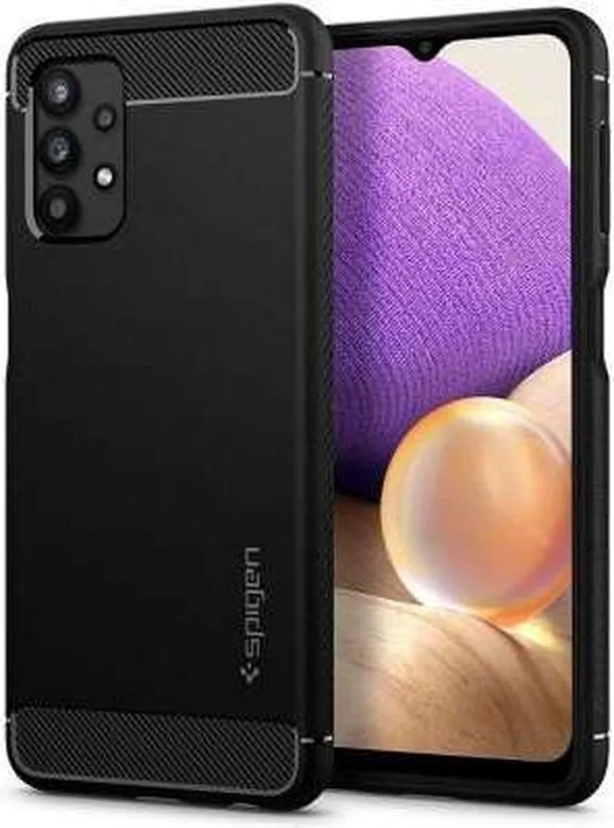 Spigen Rugged Armor Telefoonhoesje - Samsung Galaxy A32 5G - Zwart