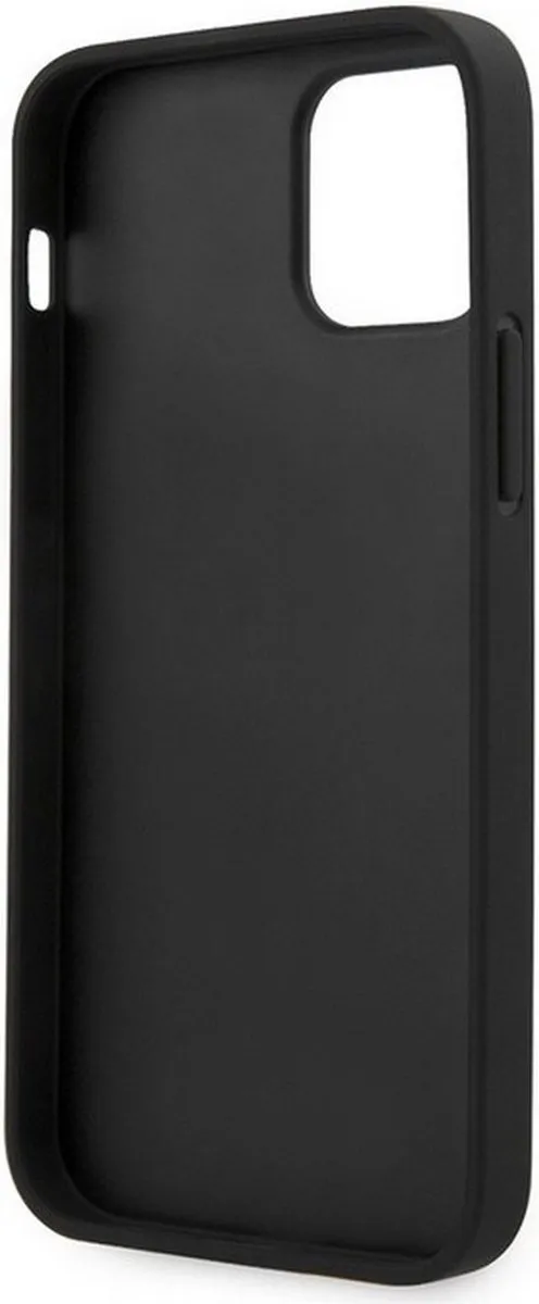 Karl Lagerfeld Saffiano iPhone 12/12 Pro Hoesje - 2 Pasjes - Zwart