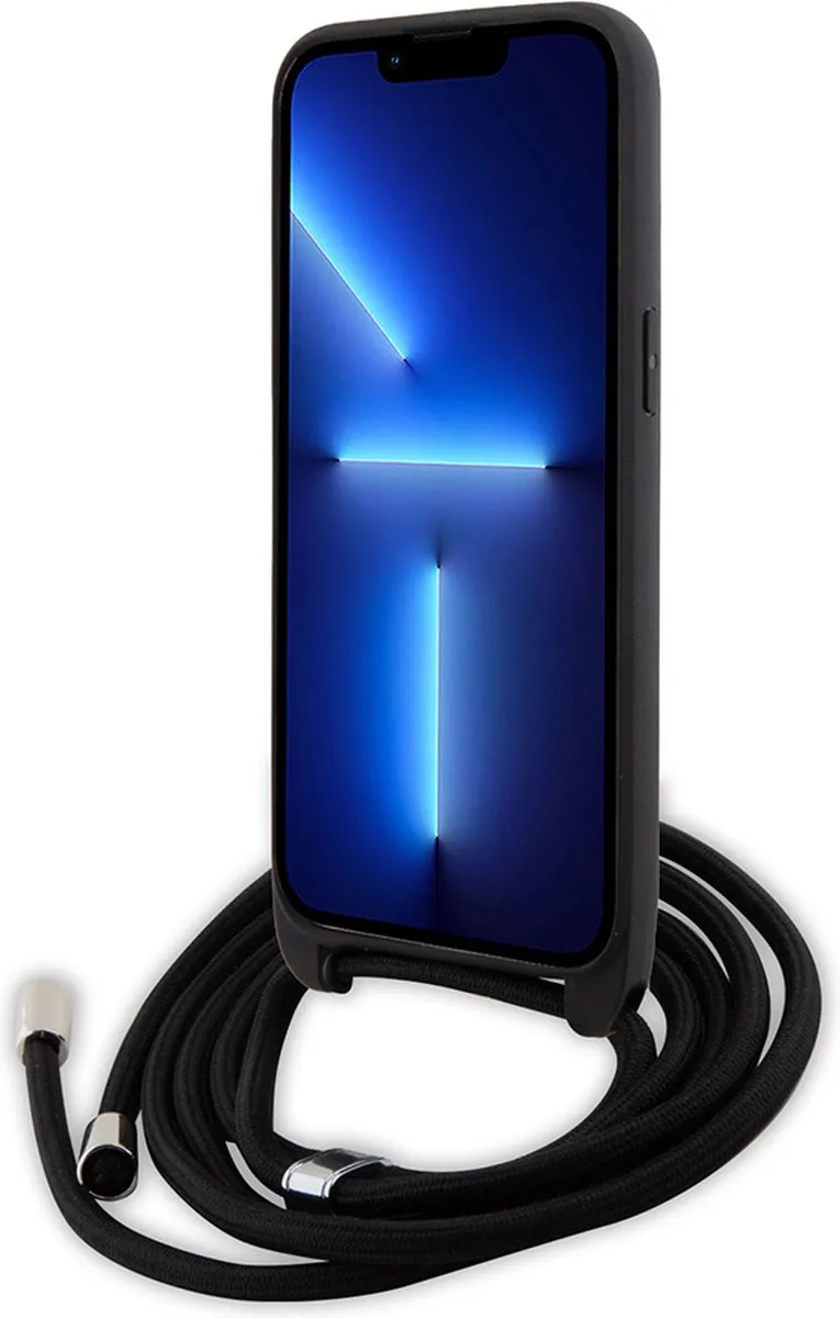 Karl Lagerfeld iPhone 15 Pro Backcase - Effen Zwart Kunstleer