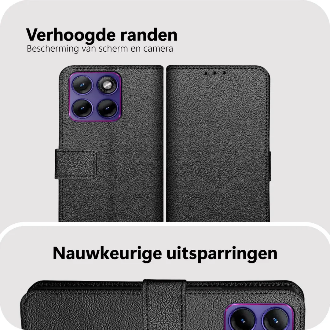 Just in Case Bookcase Classic MMT2906CW1 Hoesje - Motorola Edge 70 Fusion - Zwart