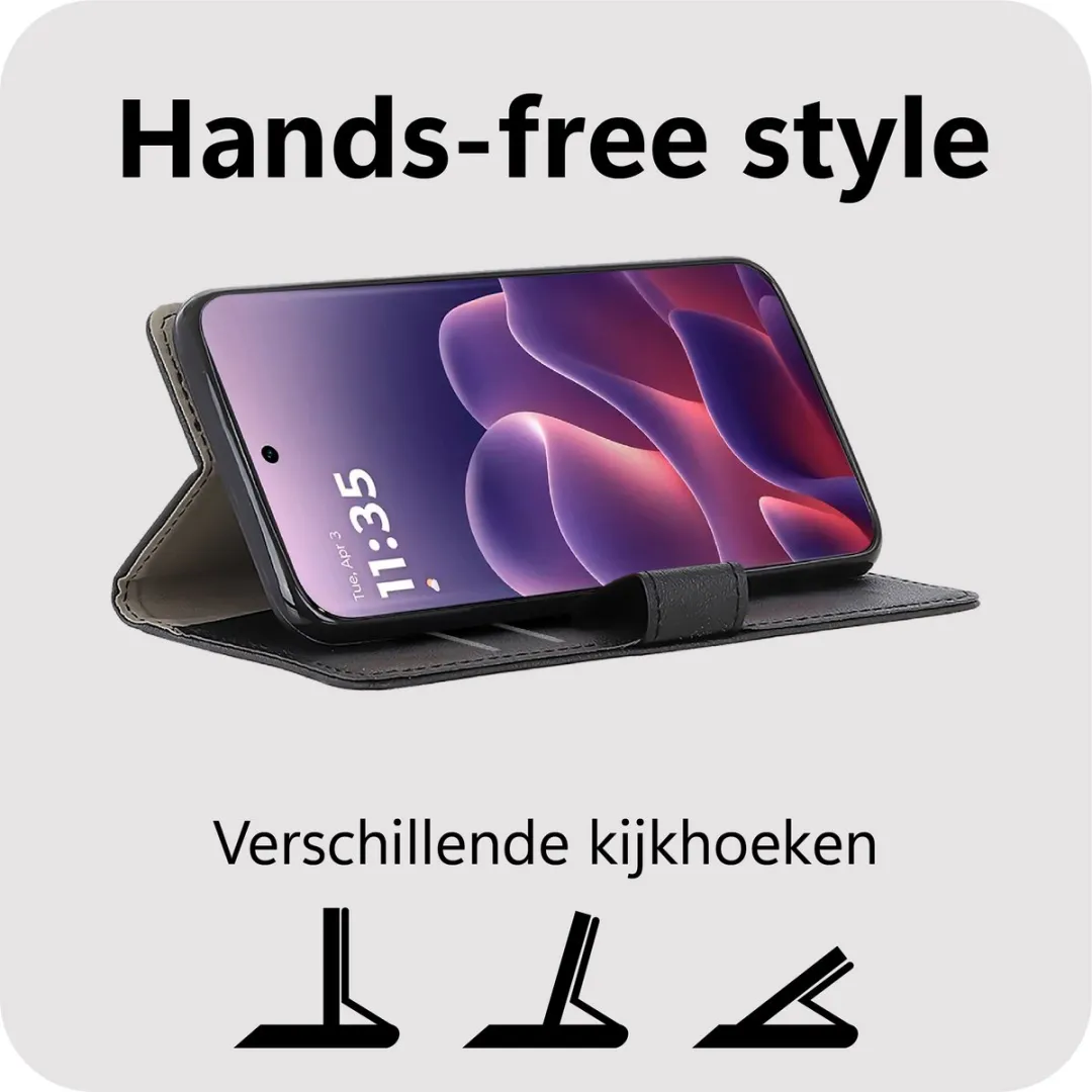 Just in Case Bookcase Classic MMT2906CW1 Hoesje - Motorola Edge 70 Fusion - Zwart