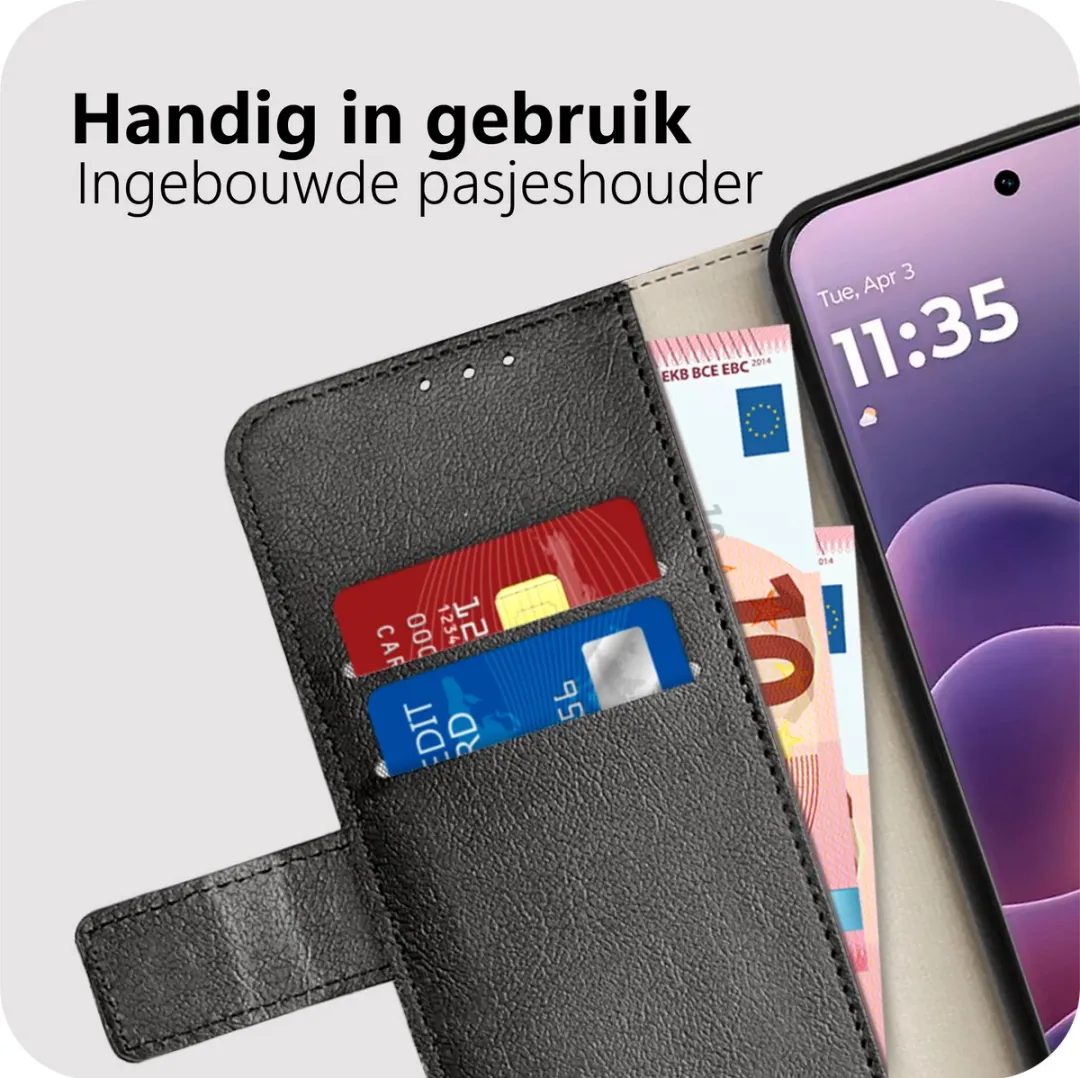 Just in Case Bookcase Classic MMT2906CW1 Hoesje - Motorola Edge 70 Fusion - Zwart