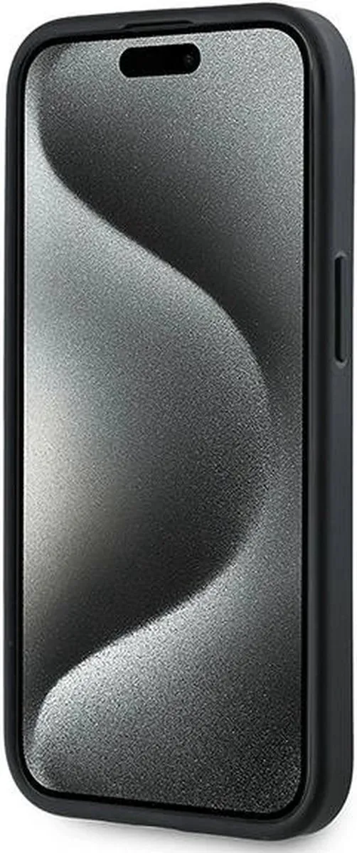 Karl Lagerfeld Diagonal Quilted Script Hoesje iPhone 15/14/13 - Zwart