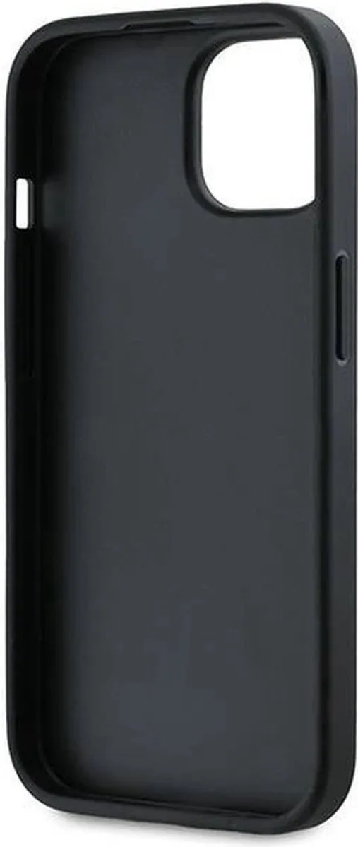 Karl Lagerfeld Diagonal Quilted Script Hoesje iPhone 15/14/13 - Zwart