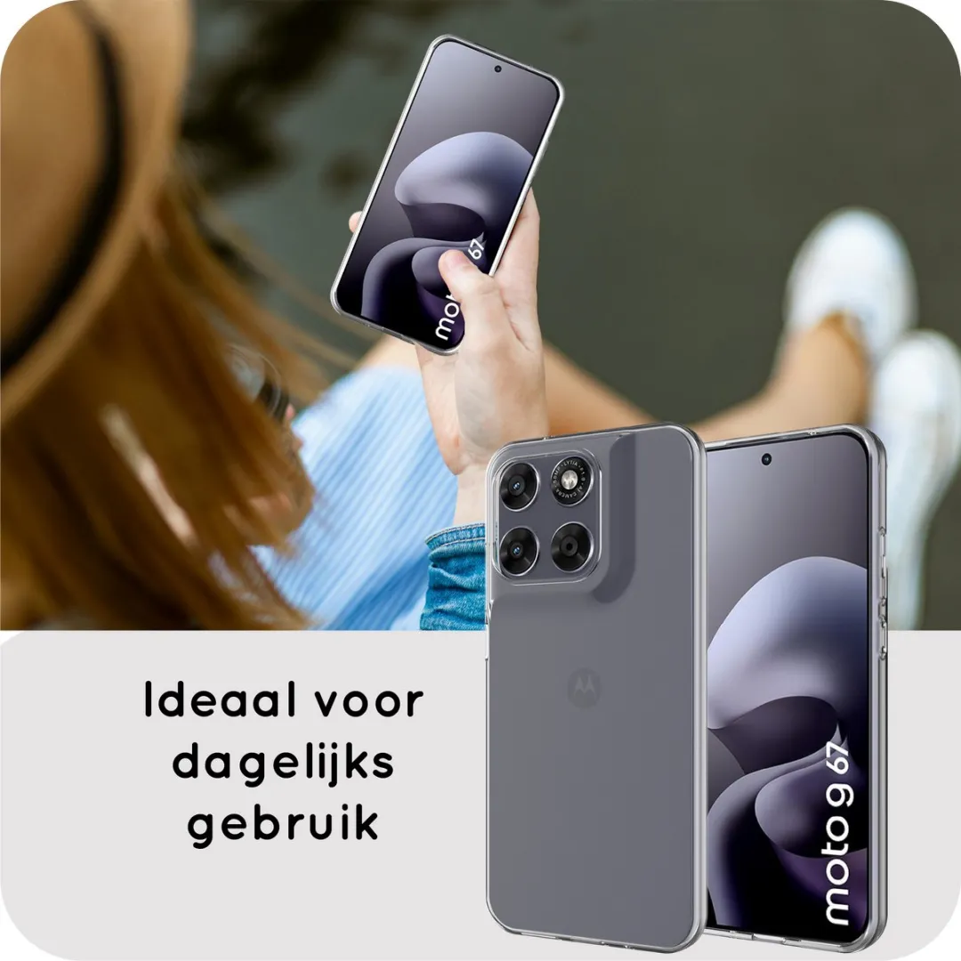 Just in Case Moto G67/G77 Siliconen Hoesje - Transparant - afbeelding 6 van 6
