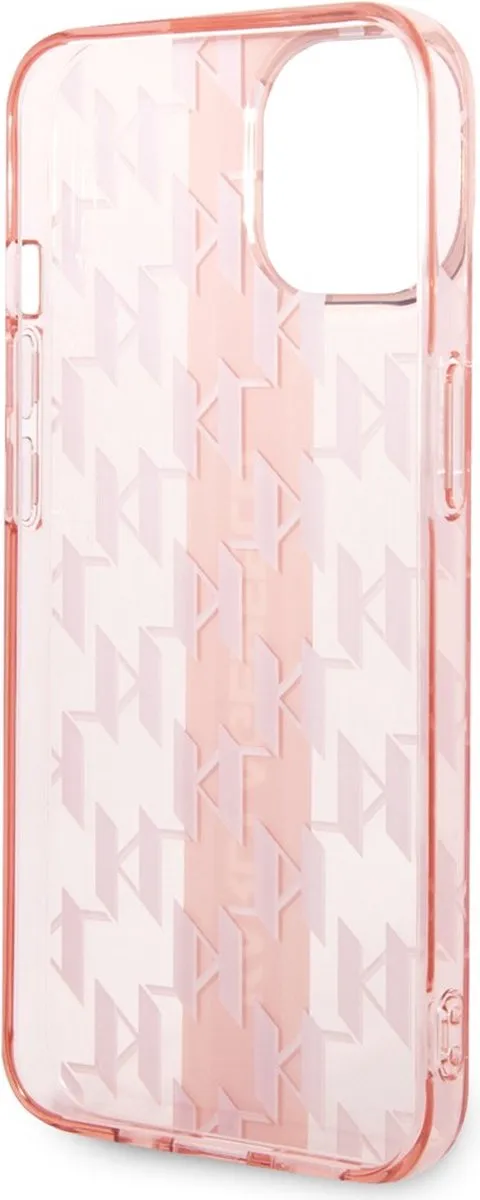 Karl Lagerfeld Monogram Vertical Stripe Hoes iPhone 14 - Roze
