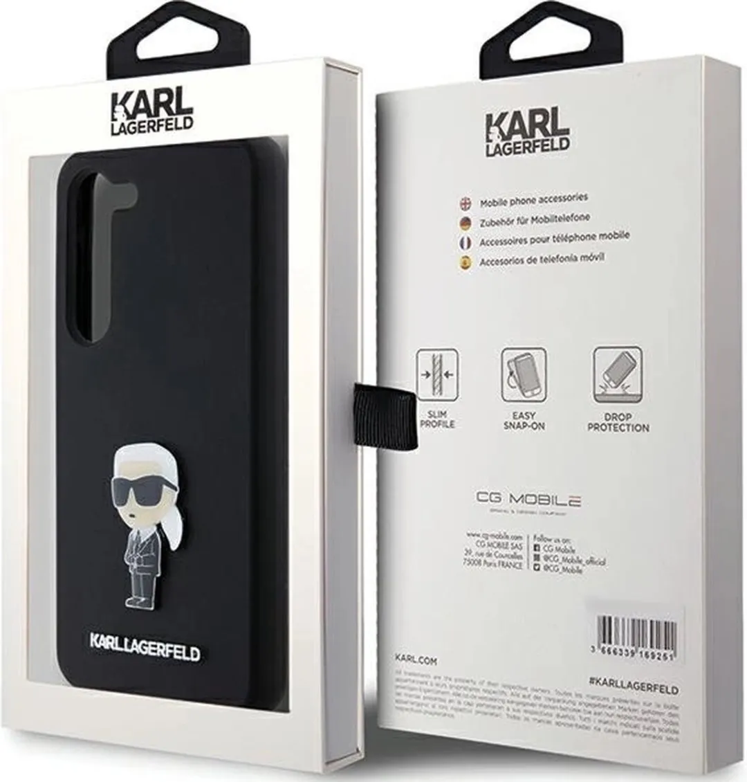 Karl Lagerfeld Ikonik Metal Pin Hoesje - Samsung Galaxy S23+ - Zwart
