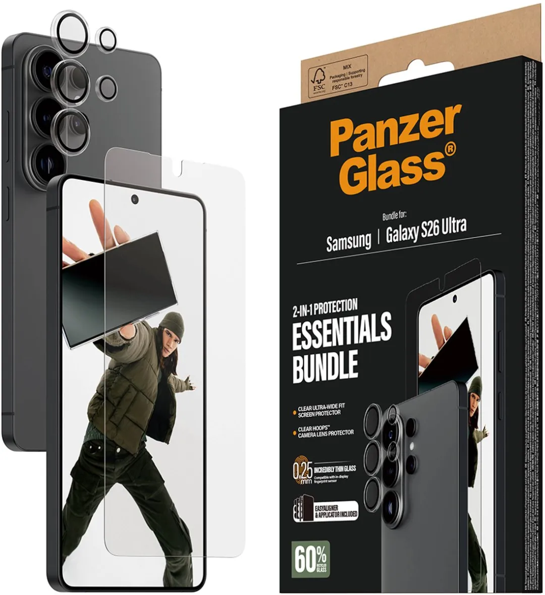PanzerGlass Galaxy S26 Ultra Screenprotector & Hoops - 1 Stuk