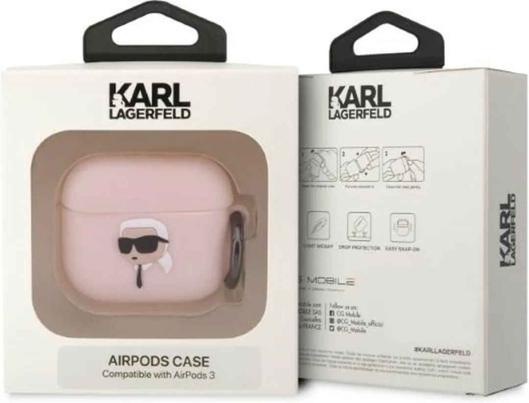 Karl Lagerfeld KLA3RUNIKP Hoesje AirPods - Roze