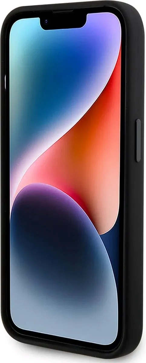 Karl Lagerfeld Siliconen Ikonik Metal Pin Hoesje iPhone 15 Pro - Zwart