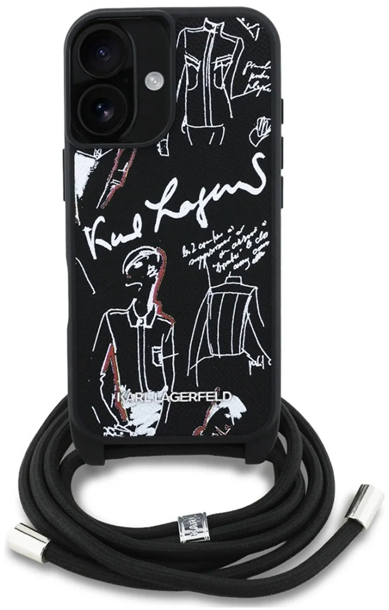 Karl Lagerfeld Backcase Hoesje iPhone 16 - Effen Zwart