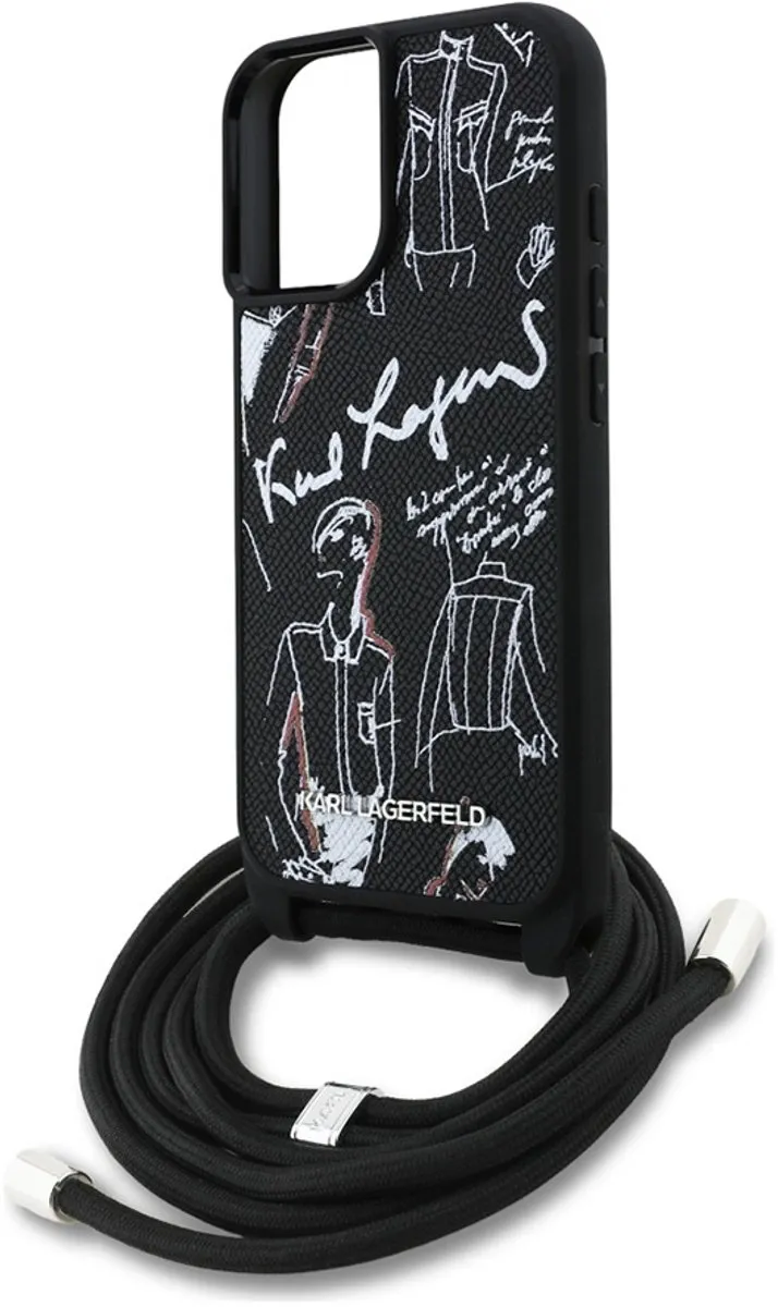 Karl Lagerfeld Backcase Hoesje iPhone 16 - Effen Zwart