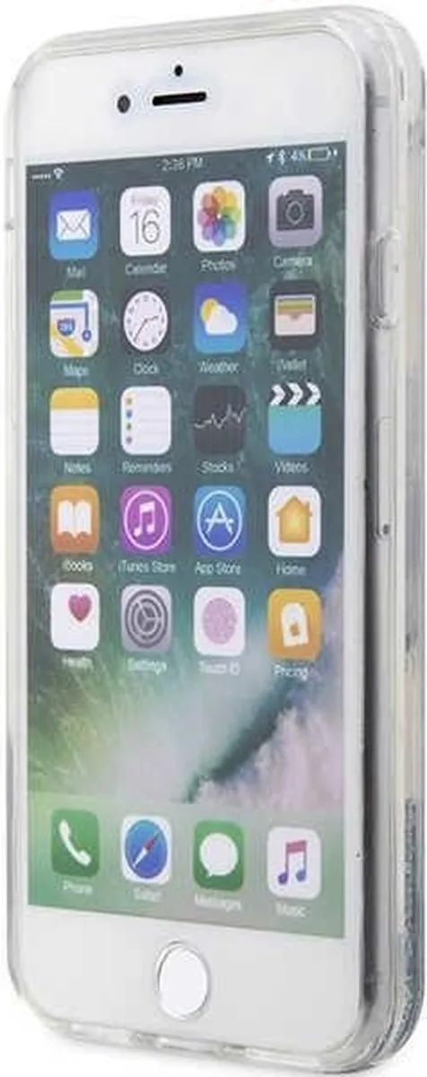 Karl Lagerfeld KLHCI8LNCHCS Hoesje iPhone - Zilver Glitter
