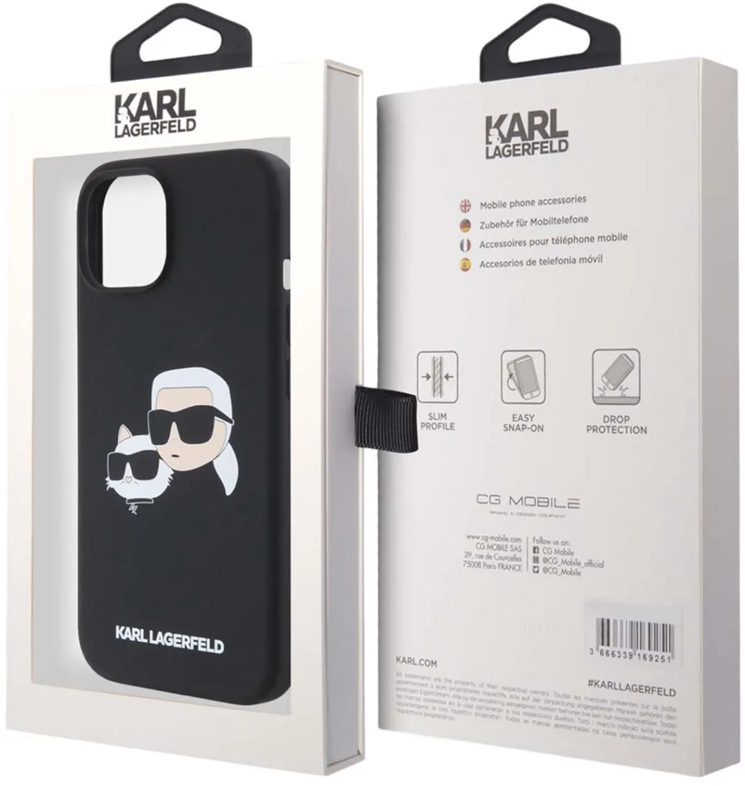 Karl Lagerfeld Hoesje iPhone 15 Pro Max MagSafe - Zwart