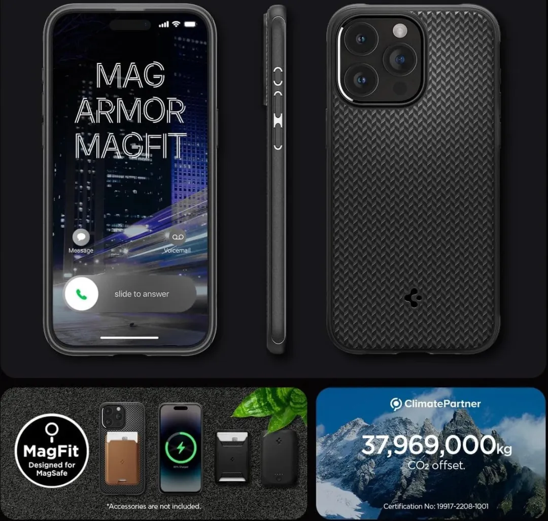Spigen Mag Armor Back Cover iPhone 15 Pro - Zwart