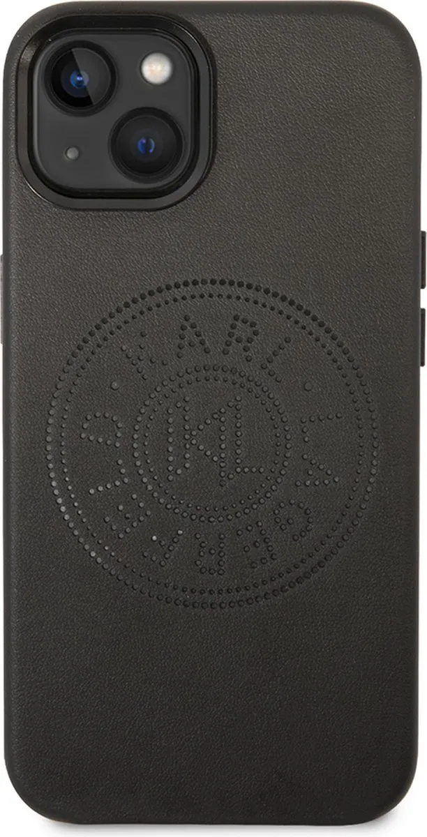 Karl Lagerfeld iPhone 14 Plus Hoesje - Effen Zwart - Leer