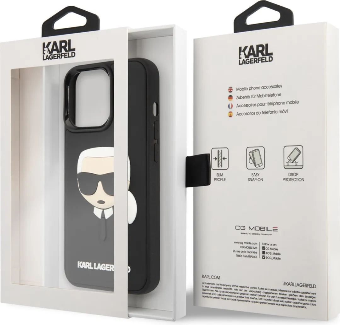 Karl Lagerfeld iPhone 14 Pro Telefoonhoesje - TPU Back Cover - Zwart