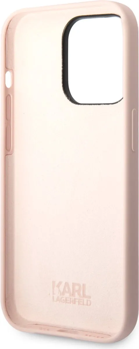 Karl Lagerfeld Silicone Back Cover iPhone 14 Pro - Roze - MagSafe
