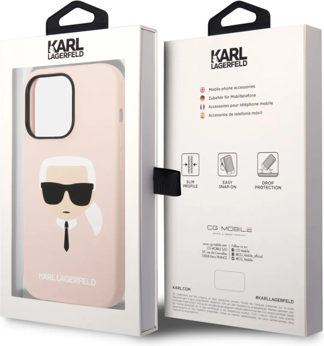 Karl Lagerfeld Silicone Back Cover iPhone 14 Pro - Roze - MagSafe