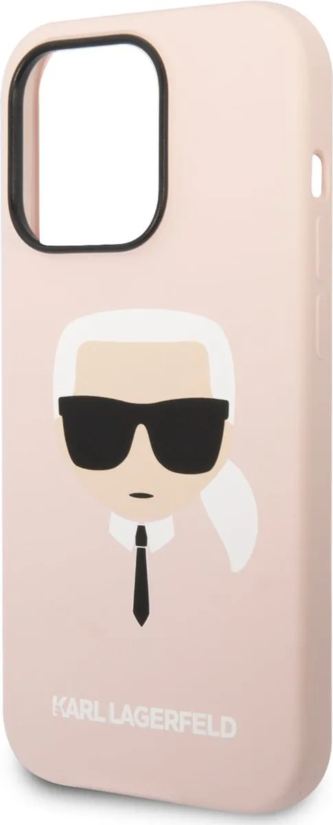 Karl Lagerfeld Silicone Back Cover iPhone 14 Pro - Roze - MagSafe