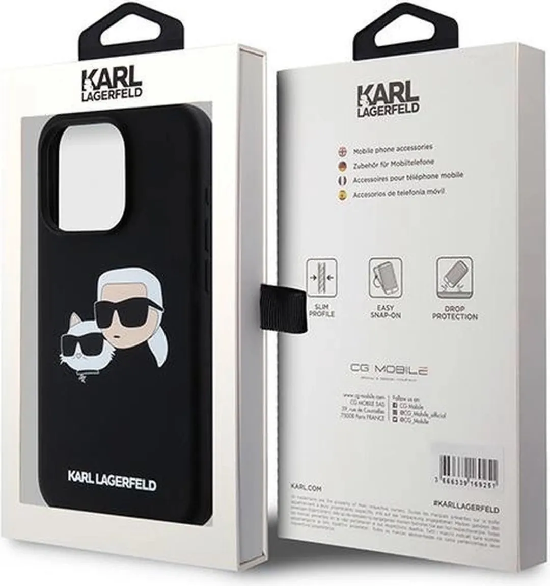 Karl Lagerfeld Siliconen Karl&Choupette MagSafe Hoesje iPhone 15 Pro - Zwart - afbeelding 6 van 6