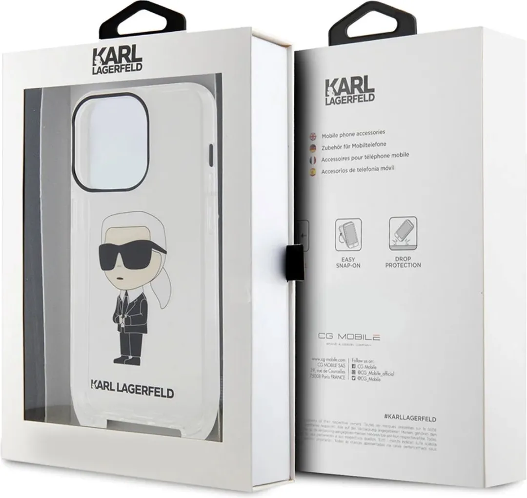 Karl Lagerfeld iPhone 15 Pro Backcover IML IKONIK CROSSBODY - Transparant - afbeelding 6 van 6