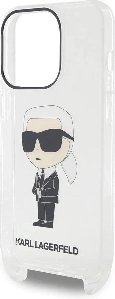 Karl Lagerfeld iPhone 15 Pro Backcover IML IKONIK CROSSBODY - Transparant