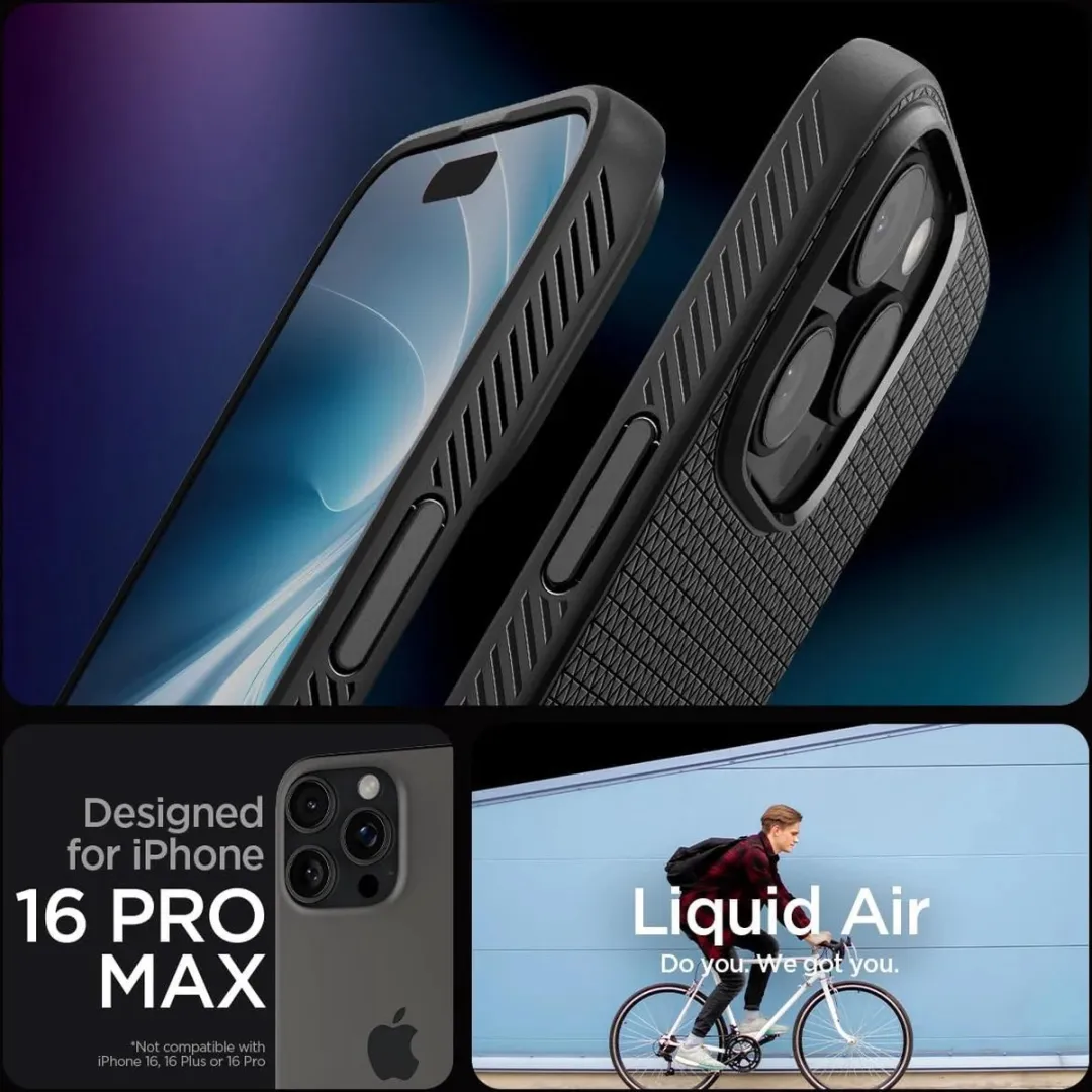 Spigen Liquid Air Hoesje iPhone 16 Pro Max - Zwart