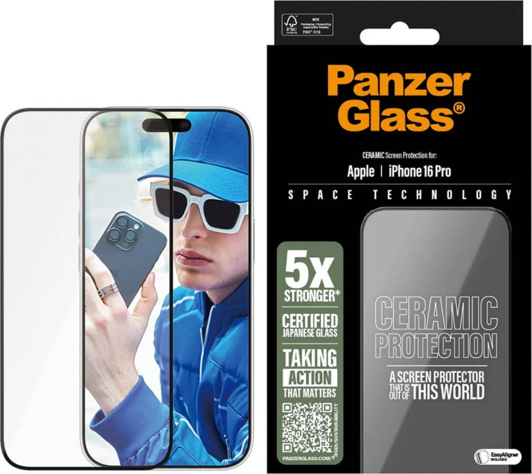 PanzerGlass Ceramic iPhone 16 Pro Schermbeschermer - Case Friendly