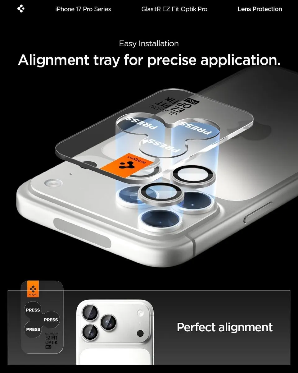 Spigen AGL00000 Camerabescherming iPhone 17 Pro/Max - 2 Stuks - Zilver