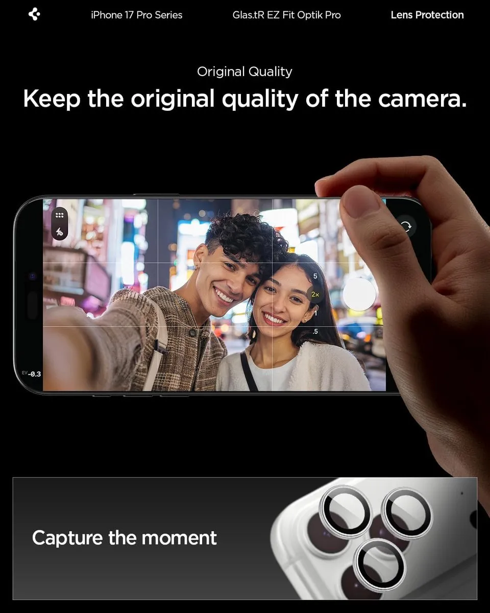 Spigen AGL00000 Camerabescherming iPhone 17 Pro/Max - 2 Stuks - Zilver