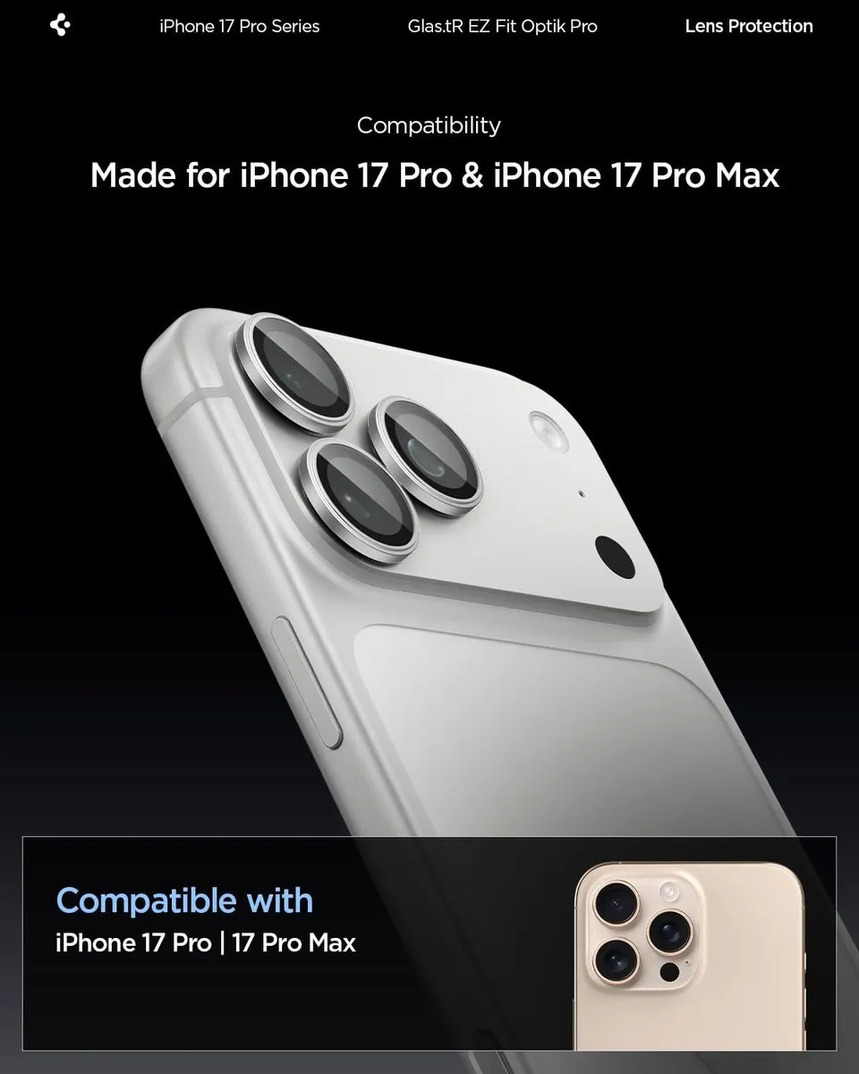 Spigen AGL00000 Camerabescherming iPhone 17 Pro/Max - 2 Stuks - Zilver