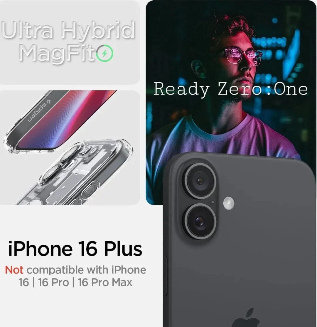 Spigen iPhone 16 Plus Zero One Back Cover - MagSafe - Zwart