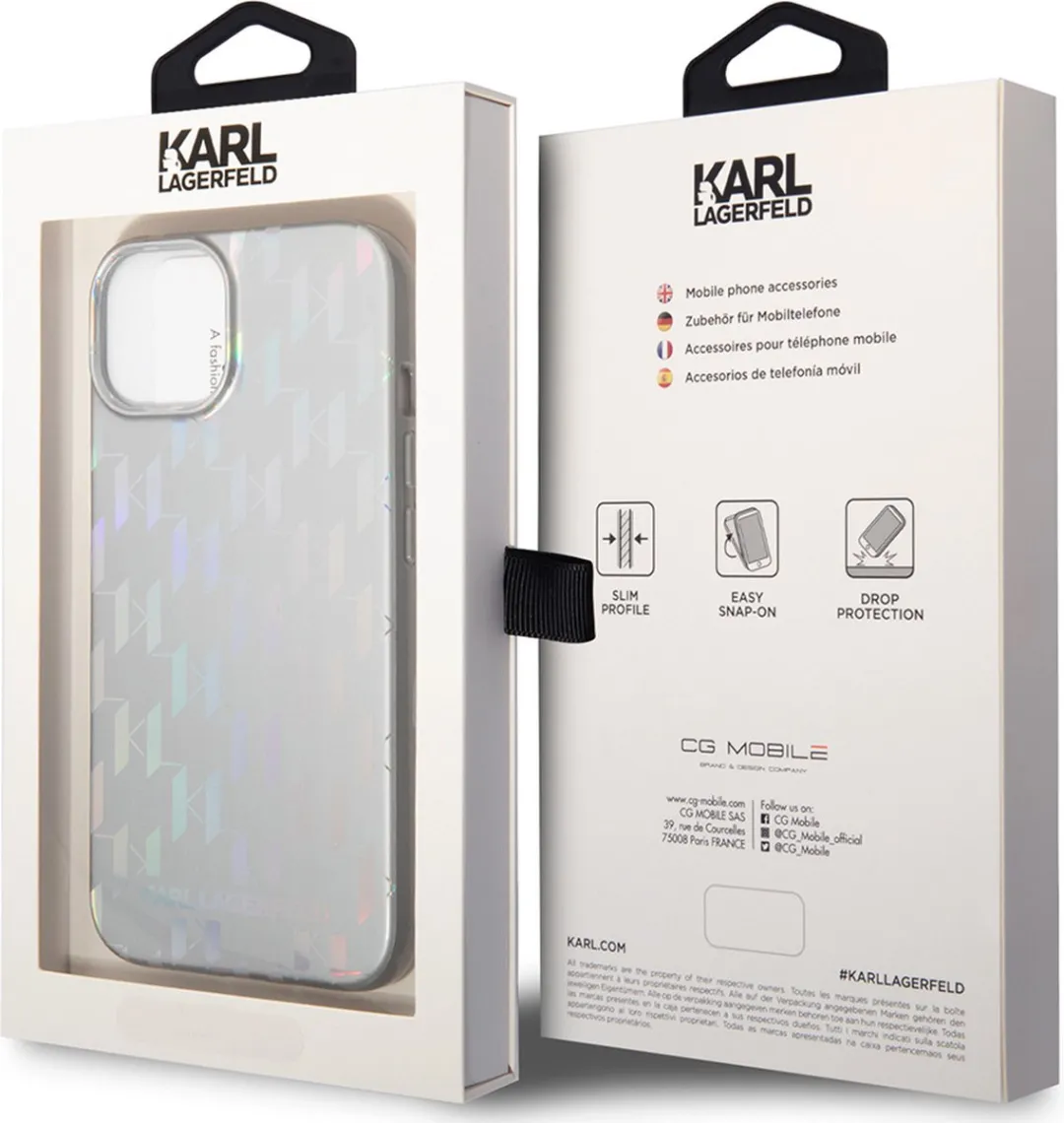 Karl Lagerfeld iPhone 14 Plus Hoesje - Effen Zilver - TPU