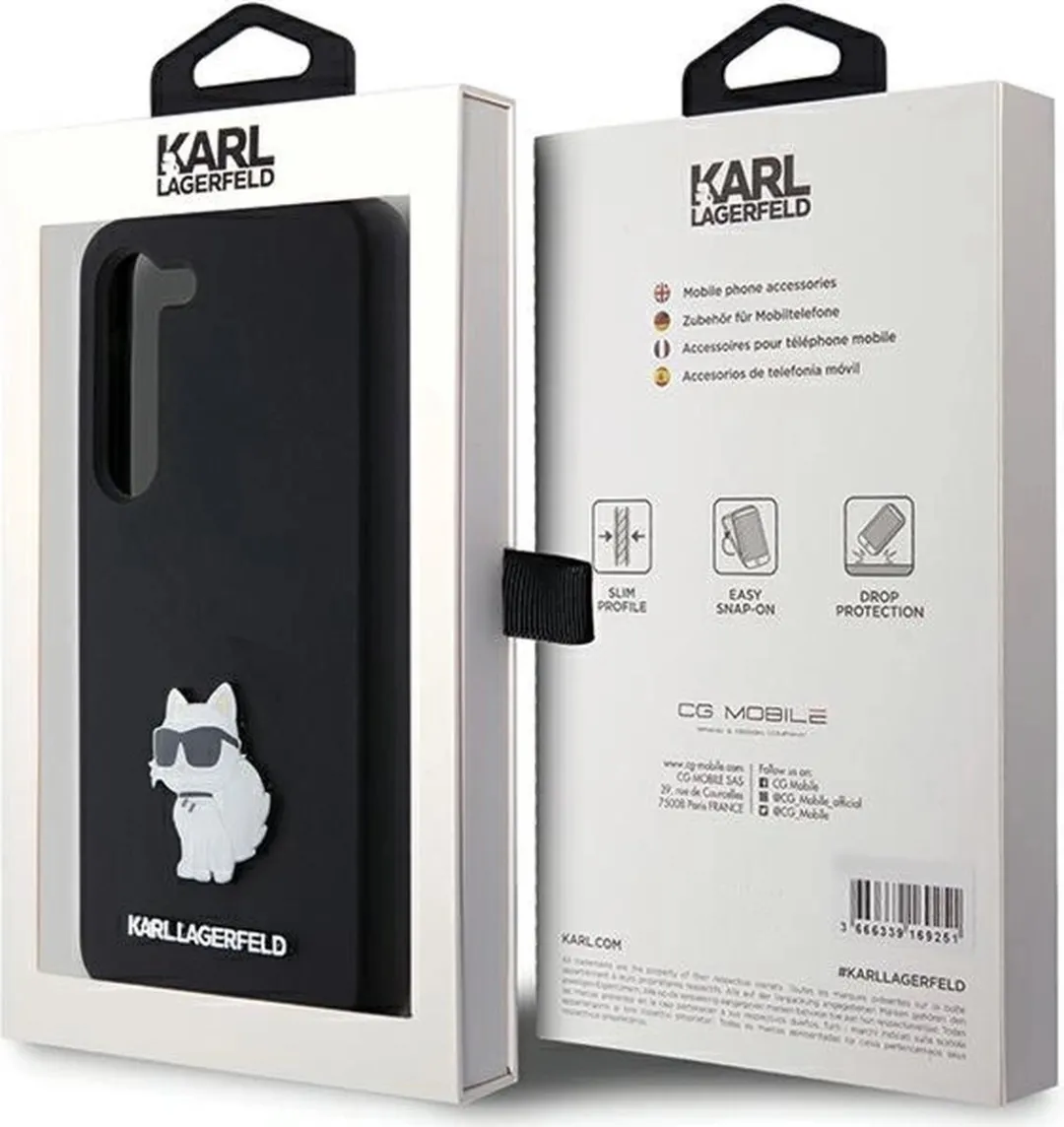 Karl Lagerfeld Choupette Siliconen Hoesje - Samsung Galaxy S24 - Zwart