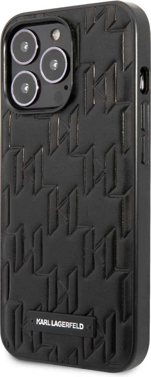 Karl Lagerfeld Monogram Plaque Back Case - iPhone 13 Pro Max - Zwart - afbeelding 6 van 6