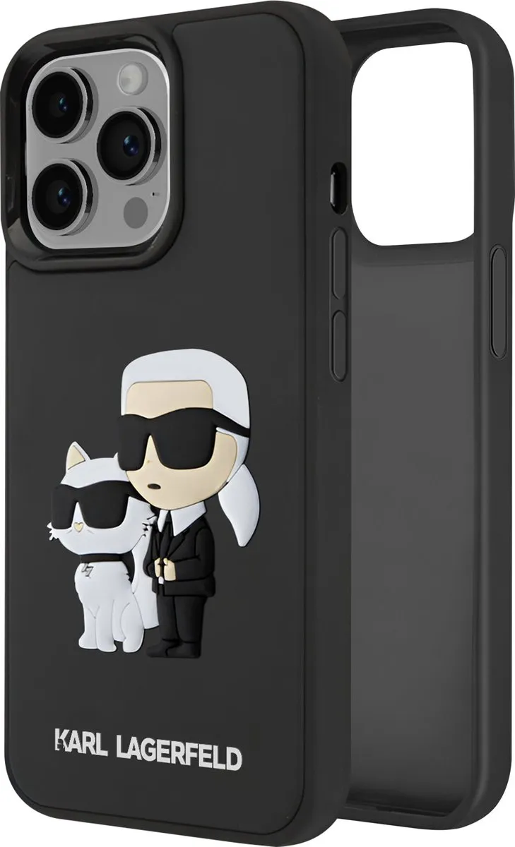 Karl Lagerfeld 3D Rubber Karl & Choupette iPhone 15 Pro Hoes