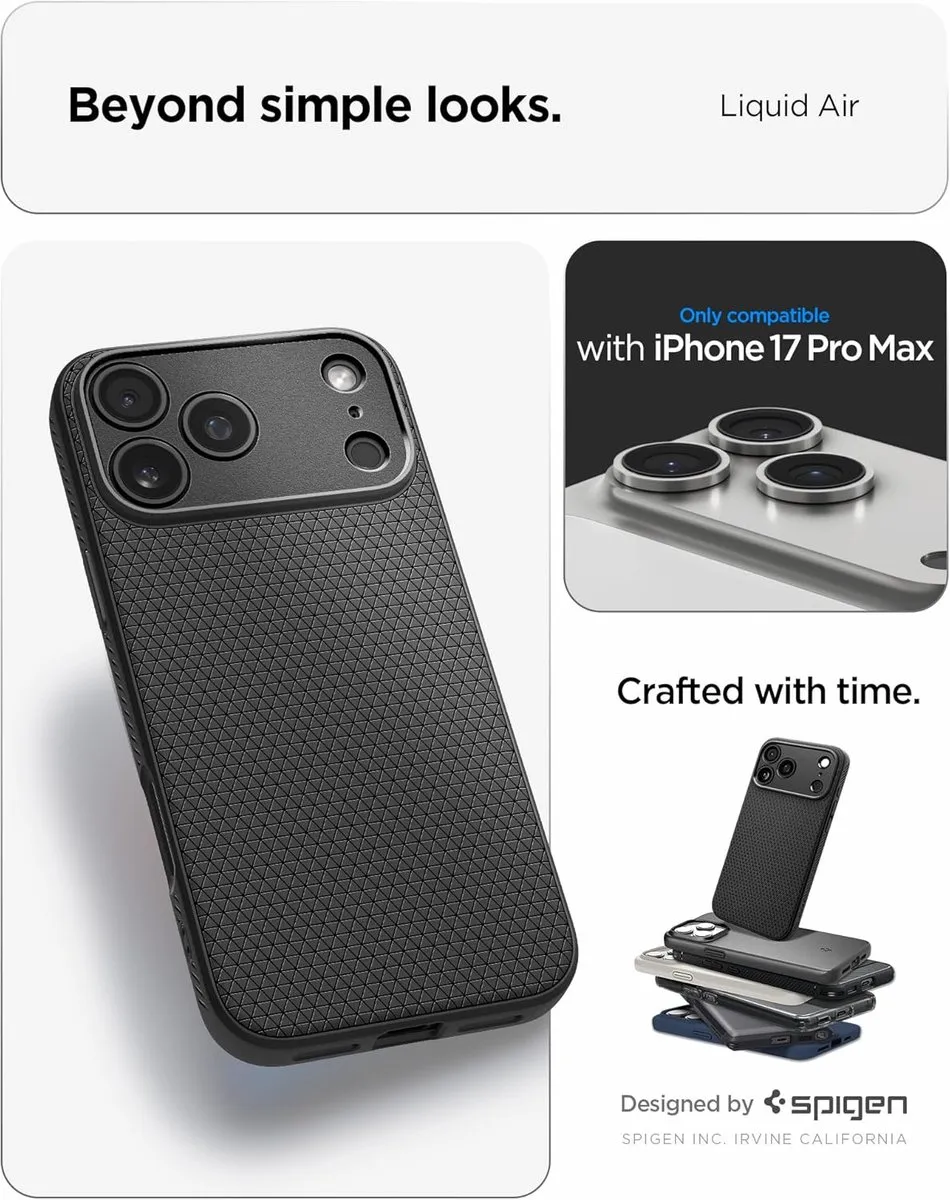 Spigen Liquid Air Back Cover iPhone 17 Pro Max - Zwart