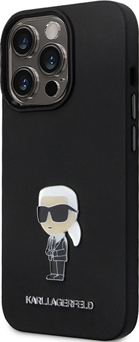 Karl Lagerfeld KLHCP13LSMHKNPK Hoesje iPhone 13 Pro - Zwart - Siliconen