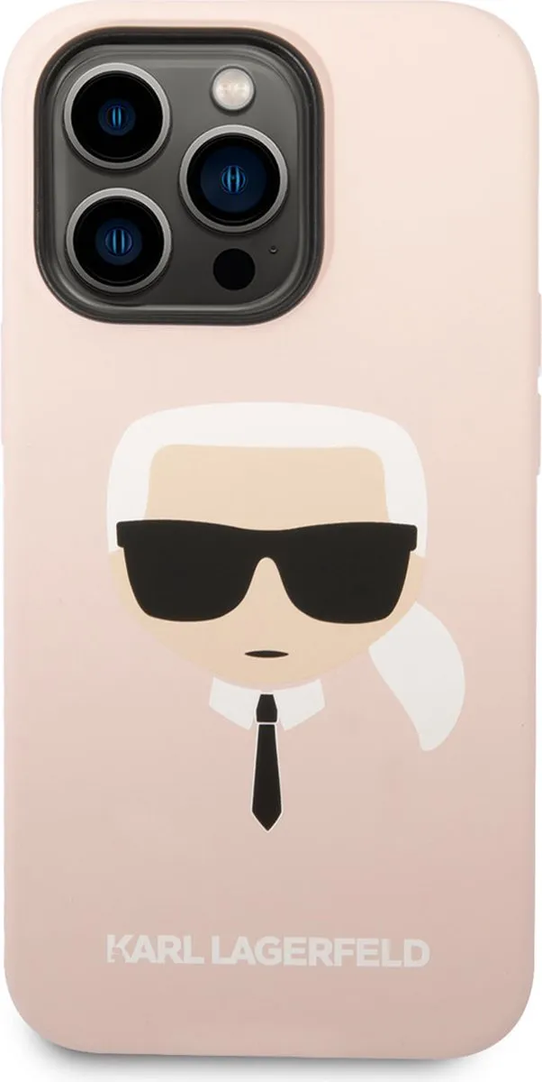 Karl Lagerfeld Karl's Head iPhone 14 Pro Max Hardcase - Roze - MagSafe