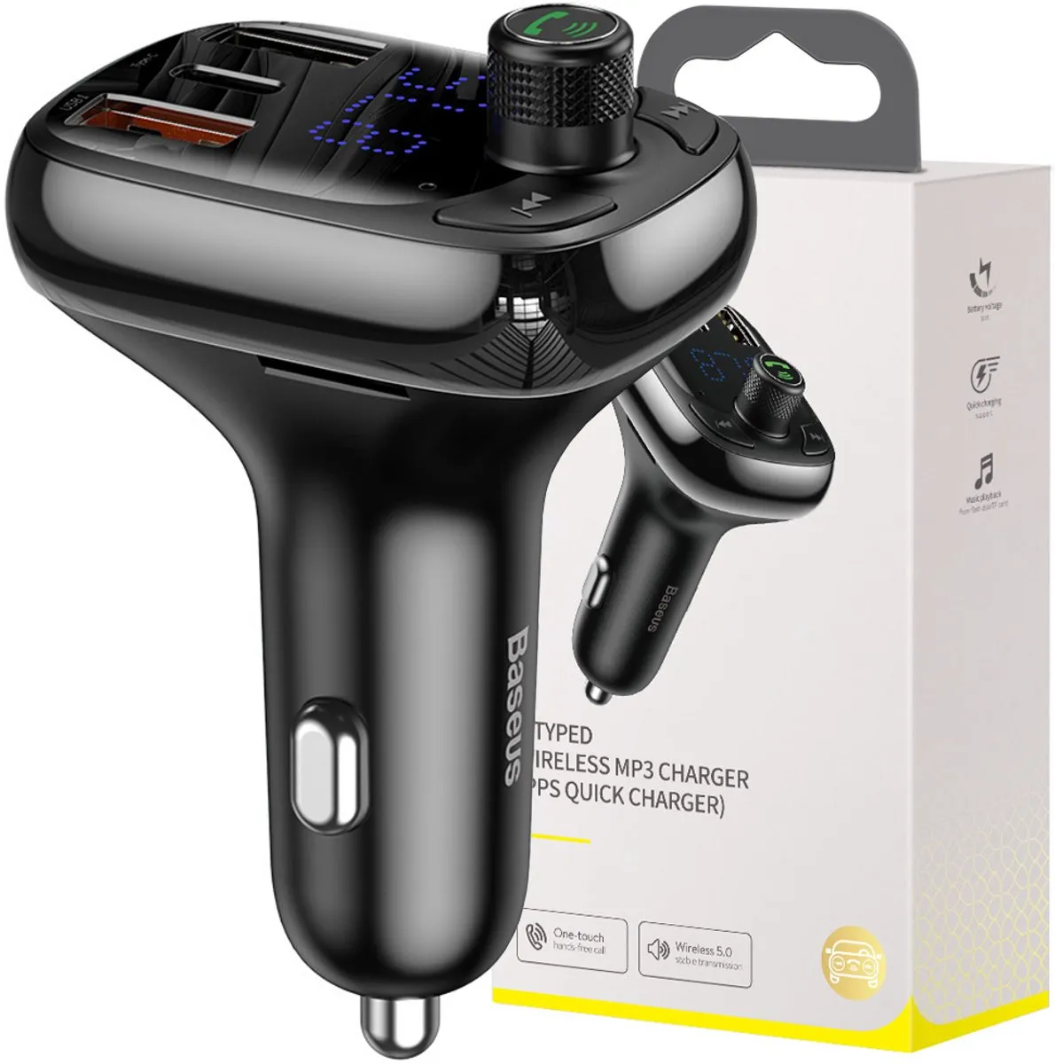 Baseus Bluetooth FM Radio Transmitter Carkit