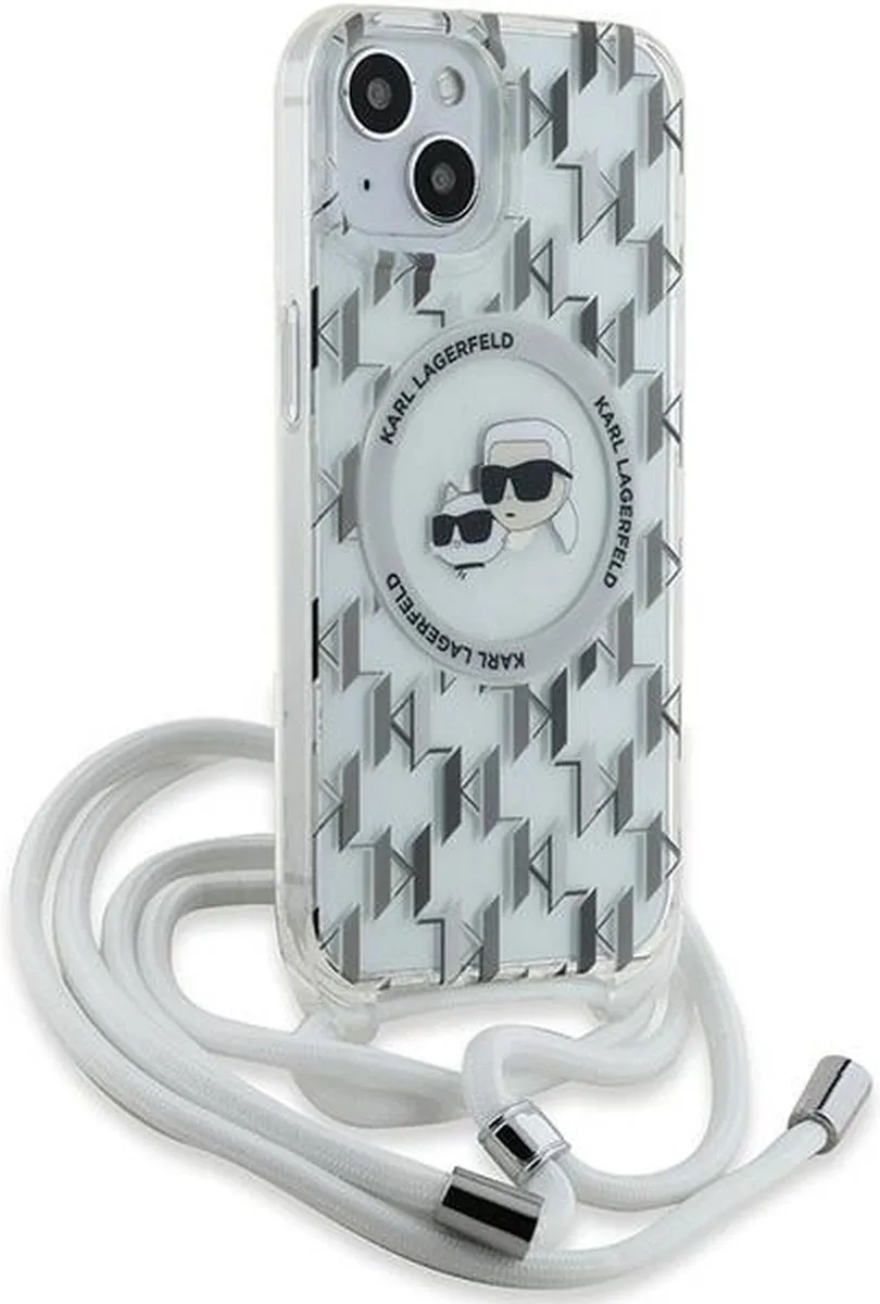 Karl Lagerfeld IML Crossbody Monogram MagSafe Hoesje - iPhone 15/14/13 - Transparant